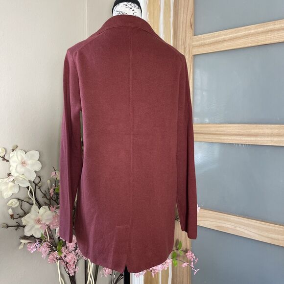 J. Crew Womens Sweater Cardigan XS Juliette Collarless Knit Burgundy Red - Picture 5 of 9